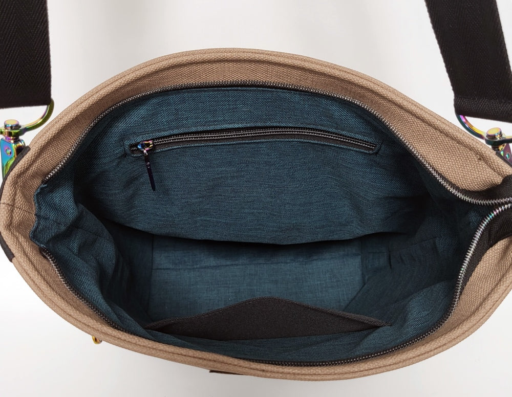 Tasche Antonia EMBER & DRACO aus Stoff und Kunstleder