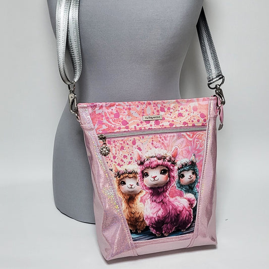 Tasche Antonia ALPAKAS aus Stoff und Kunstleder