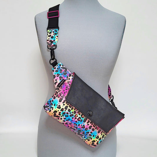 Crossbag HOLOGRAFIC LEOPARD aus Kunstleder