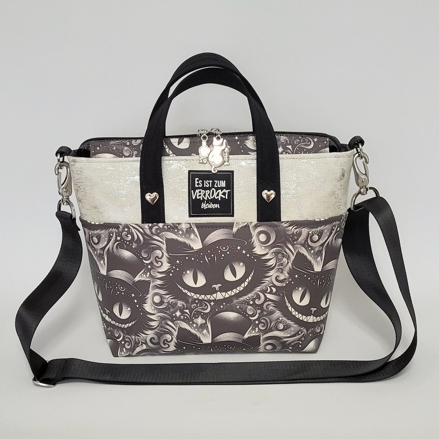 Tasche MoreBag GRINSEKATZE aus Kunstleder NACHTLEUCHTEND