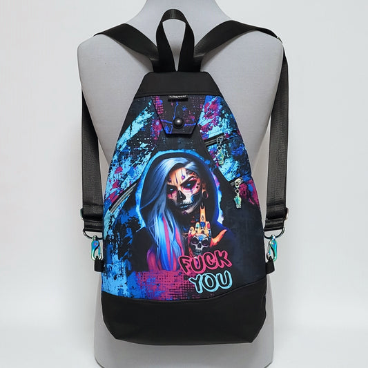 SlingBag Malea Rucksack FUCK YOU aus Outdoorstoff Panama