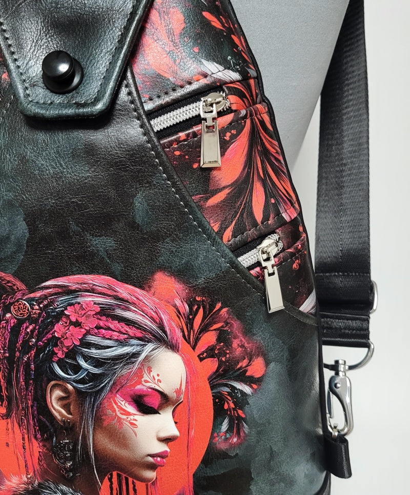 SlingBag Malea Rucksack RUBY aus Kunstleder