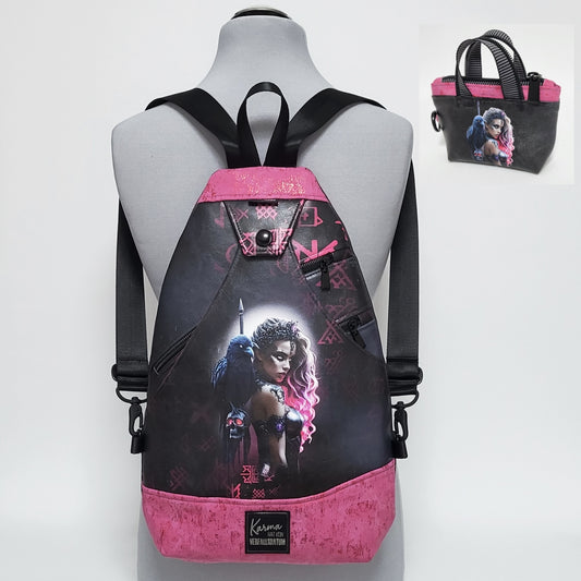 SlingBag Malea Rucksack ATHENIA aus Kunstleder + Minitasche
