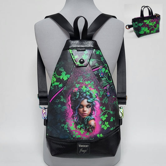 SlingBag Malea Rucksack MEDUSA aus Kunstleder + Minitasche