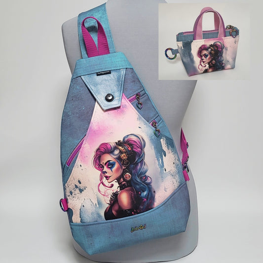 SlingBag Malea OPHELIA aus Kunstleder nachtleuchtend + Minitasche