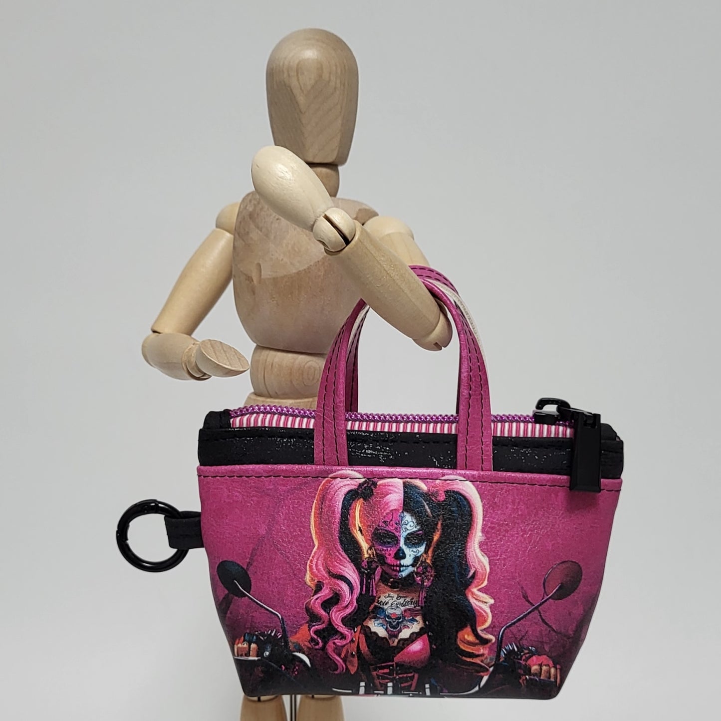 Minitasche BIKER La CATRINA aus Kunstleder