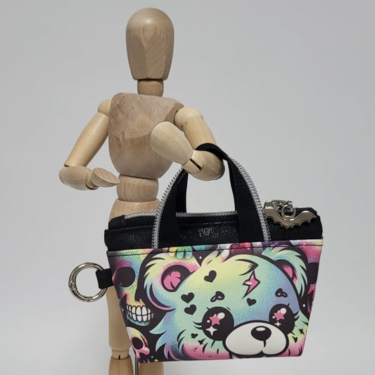 Minitasche PUNKBÄRCHEN1 aus Kunstleder nachtleuchtend