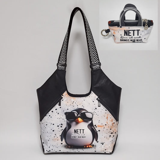 Shopper Elli PINGUIN aus Softshell und Kunstleder