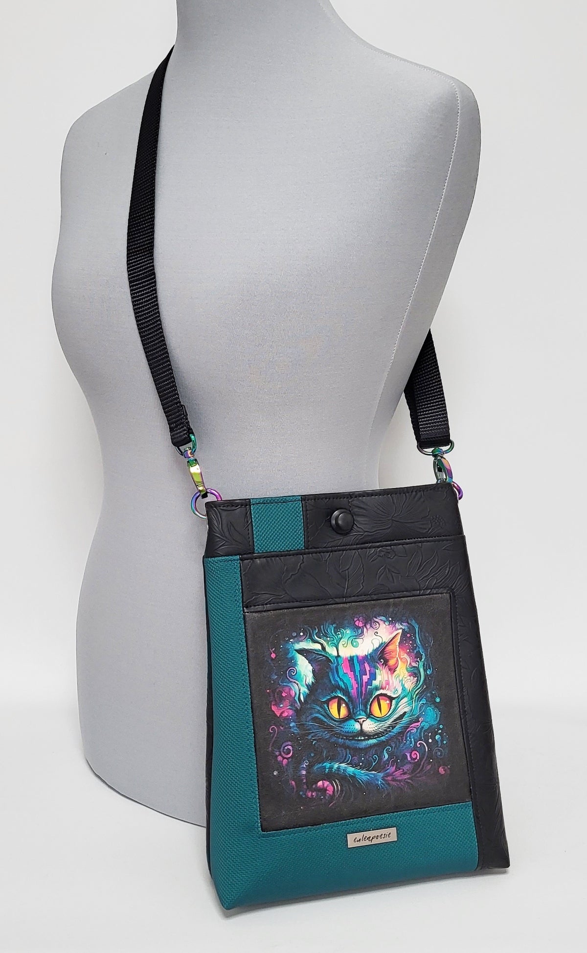 Tasche Totebag Elegance GRINSEKATZE aus Kunstleder