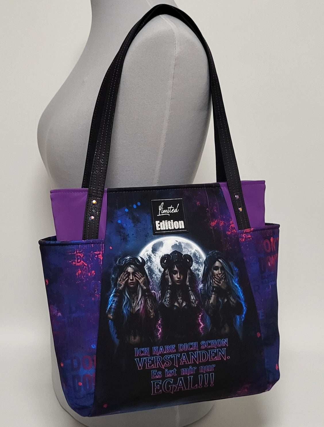 Tasche DREI LADIES aus Softshell und Kunstleder